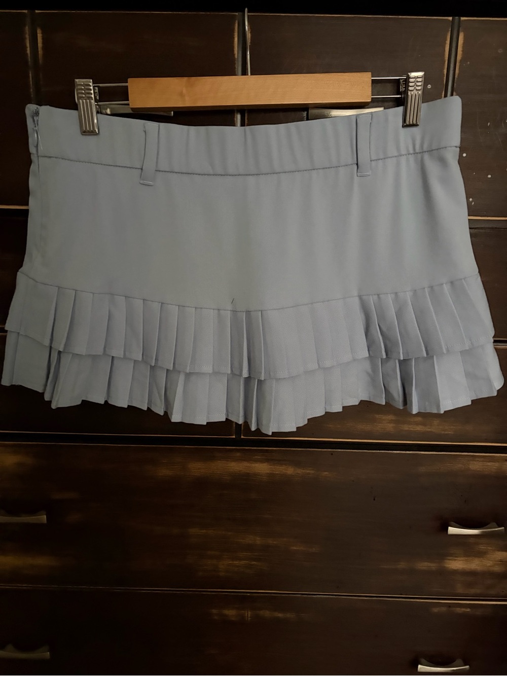 Hollister Light Blue Pleated Tiered Mini Skirt/ size M/ shorts underneath.